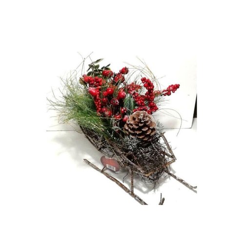 Slitta con bacche rosse regalo - con,