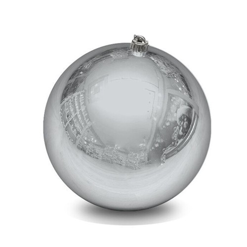 Pallina natale 20cm argento - pallina,