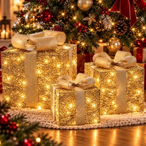 Tris pacchi regalo luminosi - regalo,